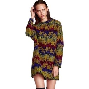 Zara • Black Yellow Red Blue Mini Dress